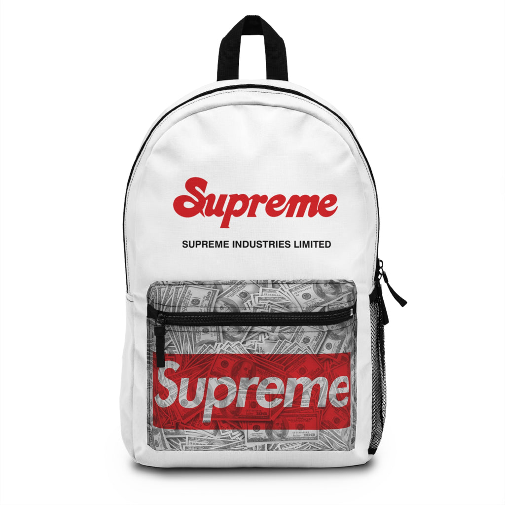Hype Backpack – White & Red Money Print