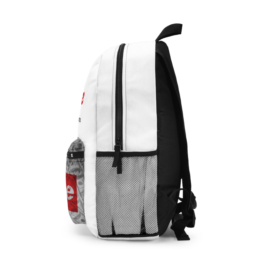 Hype Backpack – White & Red Money Print
