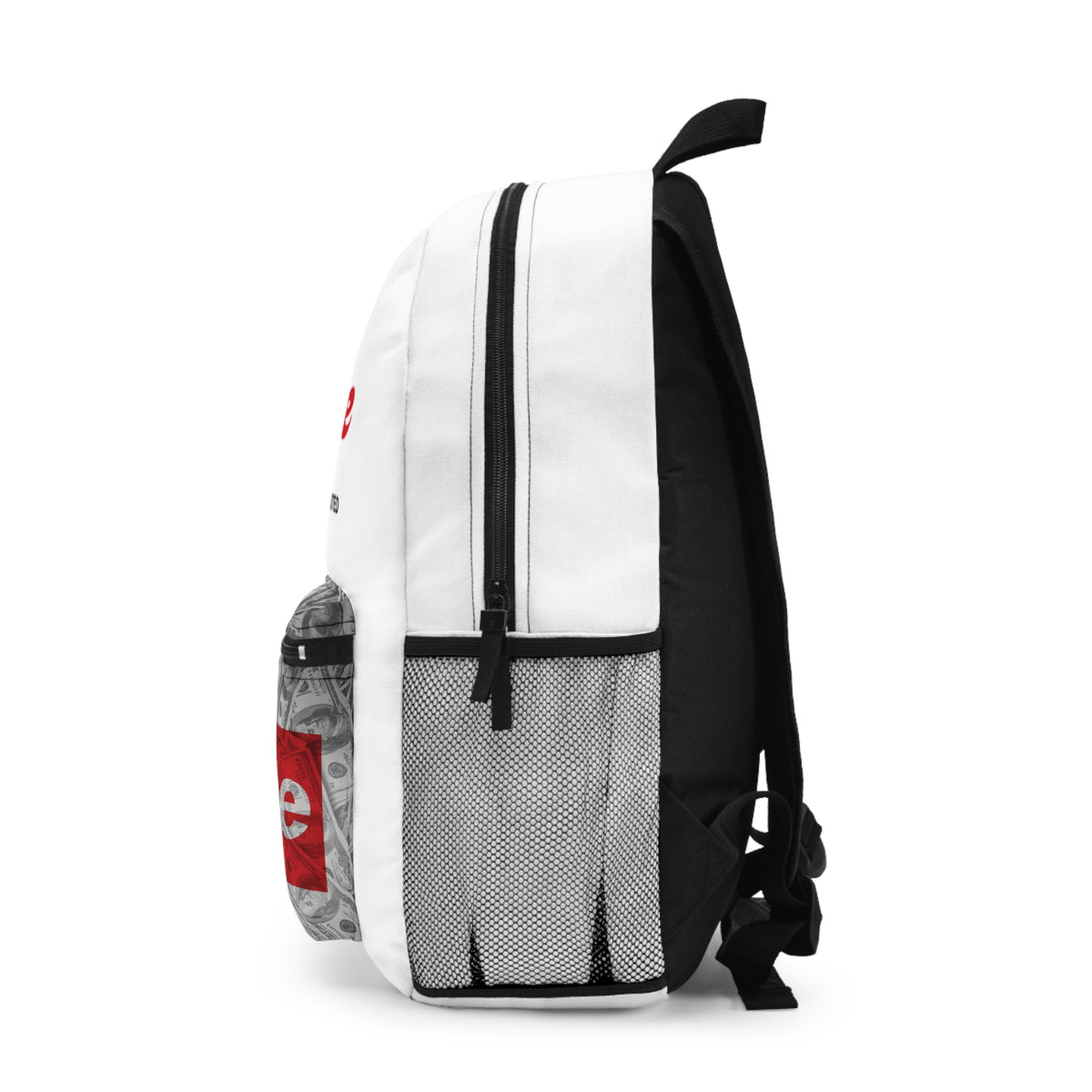 Hype Backpack – White & Red Money Print