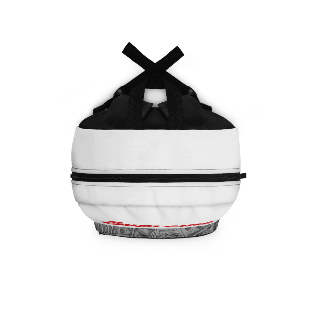 Hype Backpack – White & Red Money Print